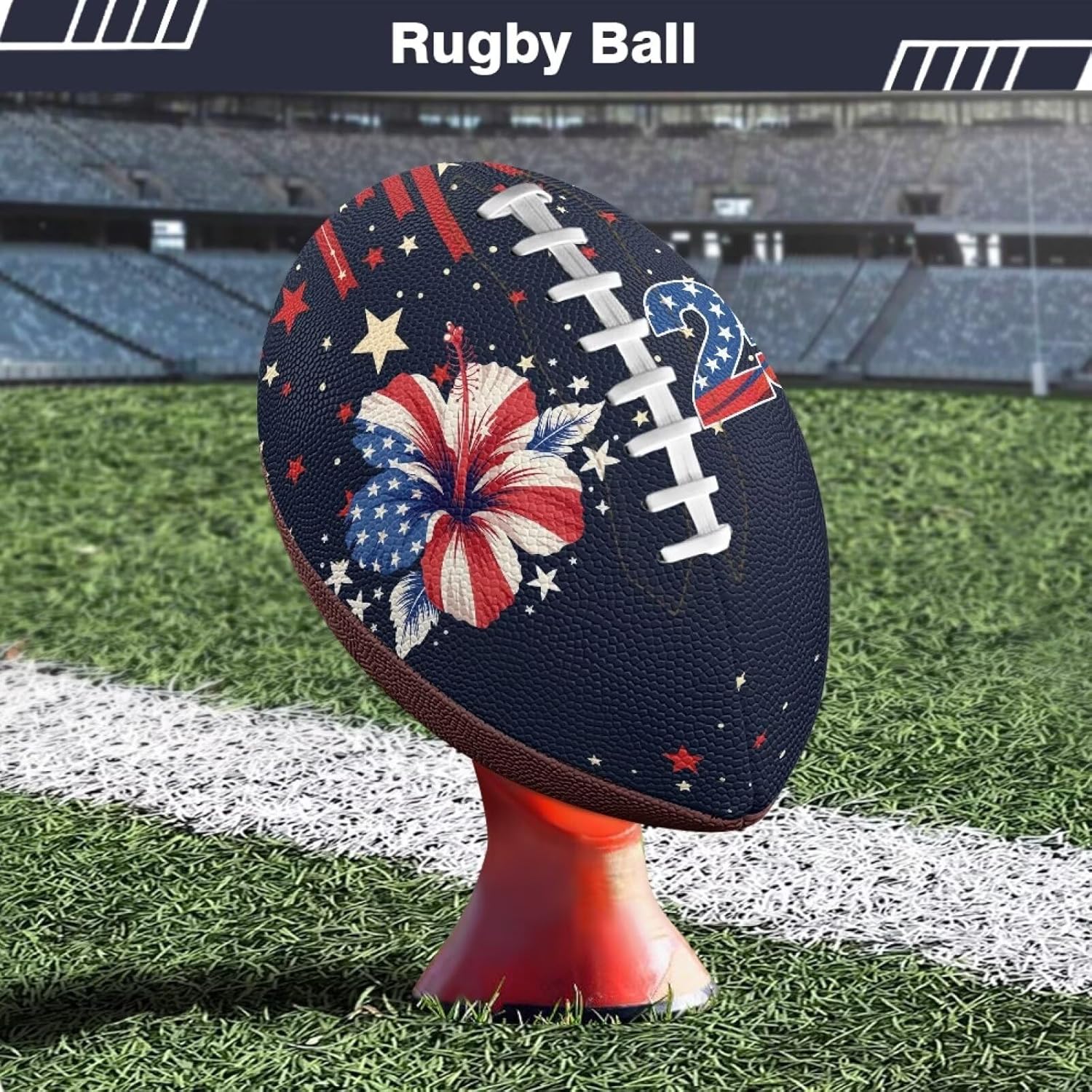 Custom Rugby Ball Personalized UV Printed PU Leather Training Ball with Various Designs for Team Coach Gift Logo Photo Text Durable Waterproof Grip Practice Souvenir Award Display