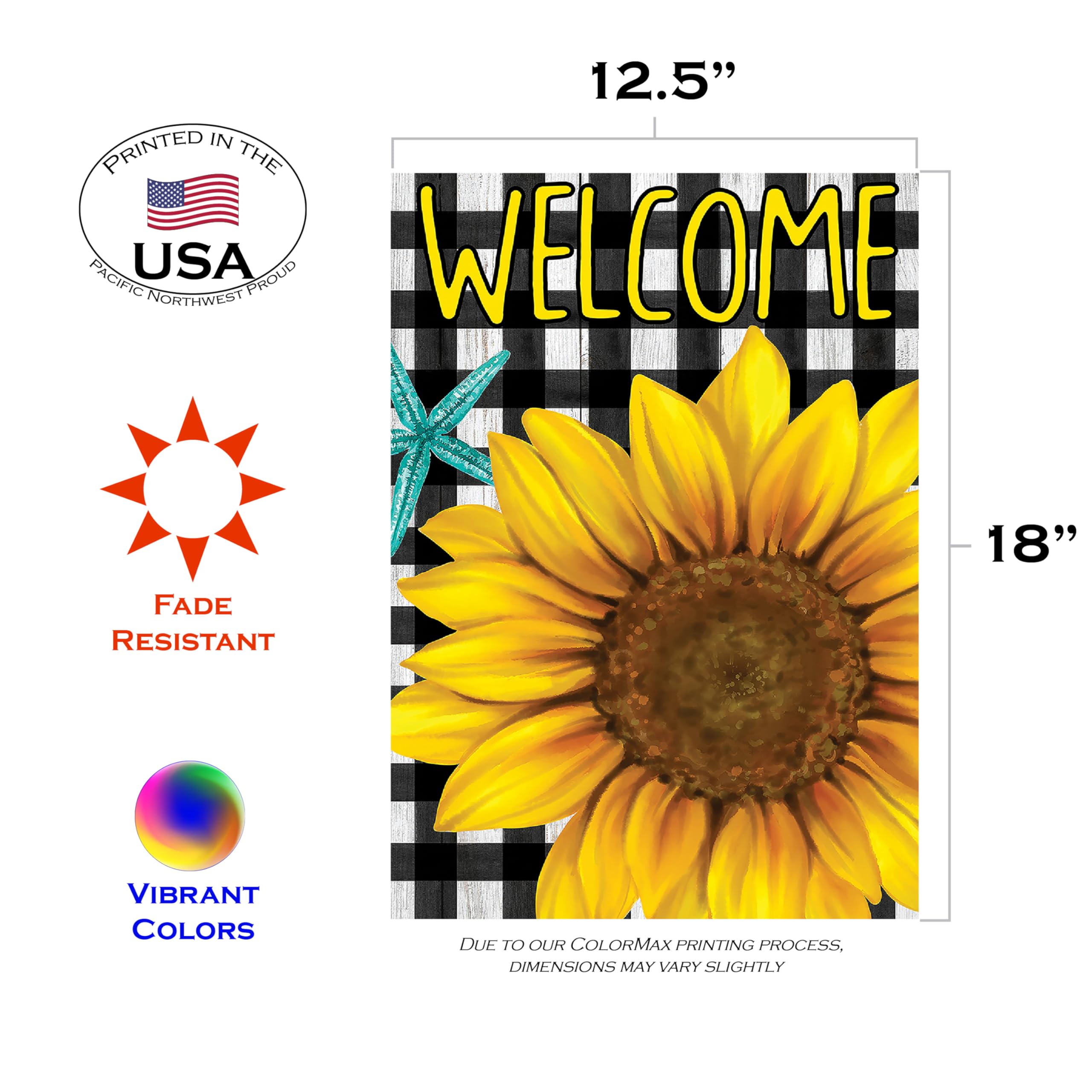 Coroa De Bandeira De Jardim Garden Yard Flag Double Face Hol  Jm