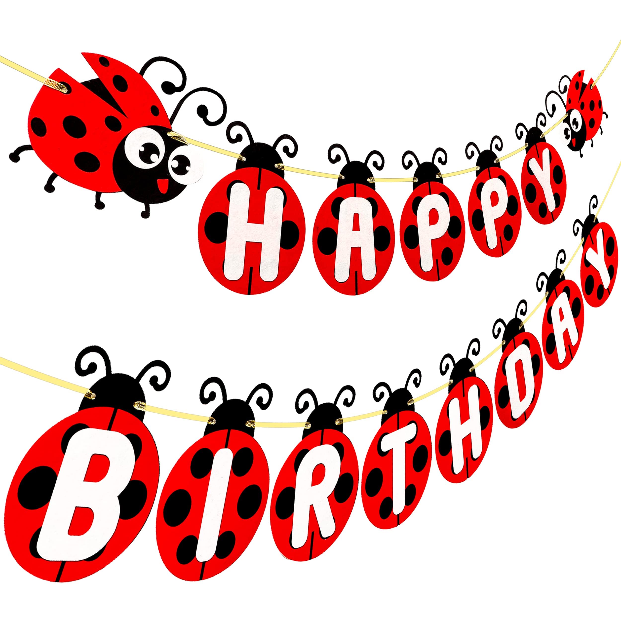 Ladybug Birthday Party Banner Little Ladybug Party Decoration Ladybug Happy Birthday Banner for Ladybug Theme Baby Shower Supplies