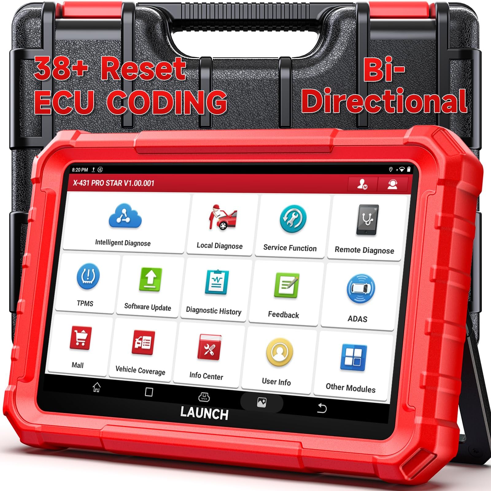 X431 PRO Star Bidirectional OBD2 Scanner with ECU Coding | Full-system diagnostics with 38+ service functions, CAN FD, DoIP and FCA AutoAuth coverage for compatible vehicles.