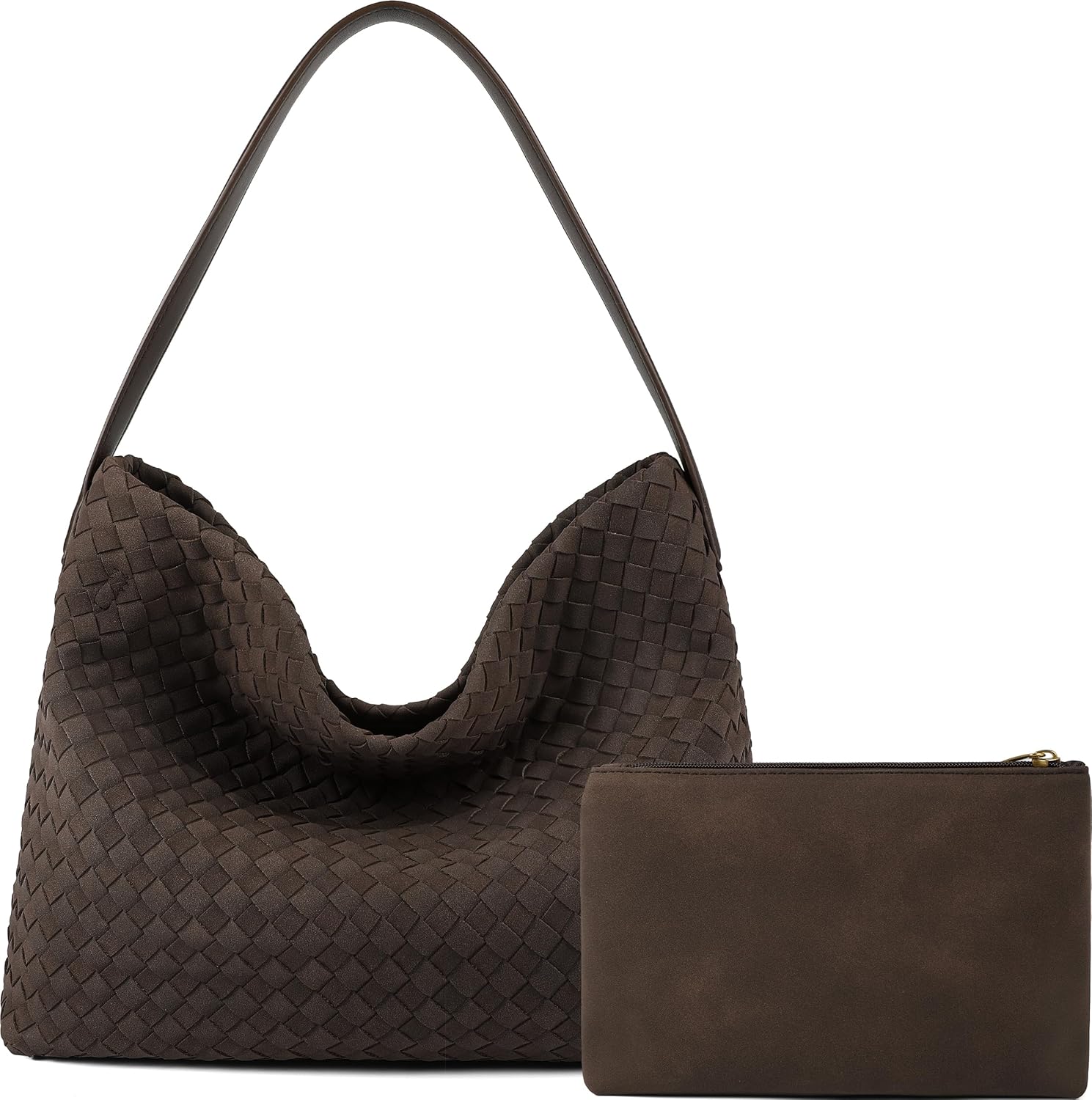 Queenoris Suede Purses Bag for Women, Top Handle Shoulder Bag Vegan Leather Hobo Bag Slouchy Travel Tote Bag Satchel for Work - Image 3