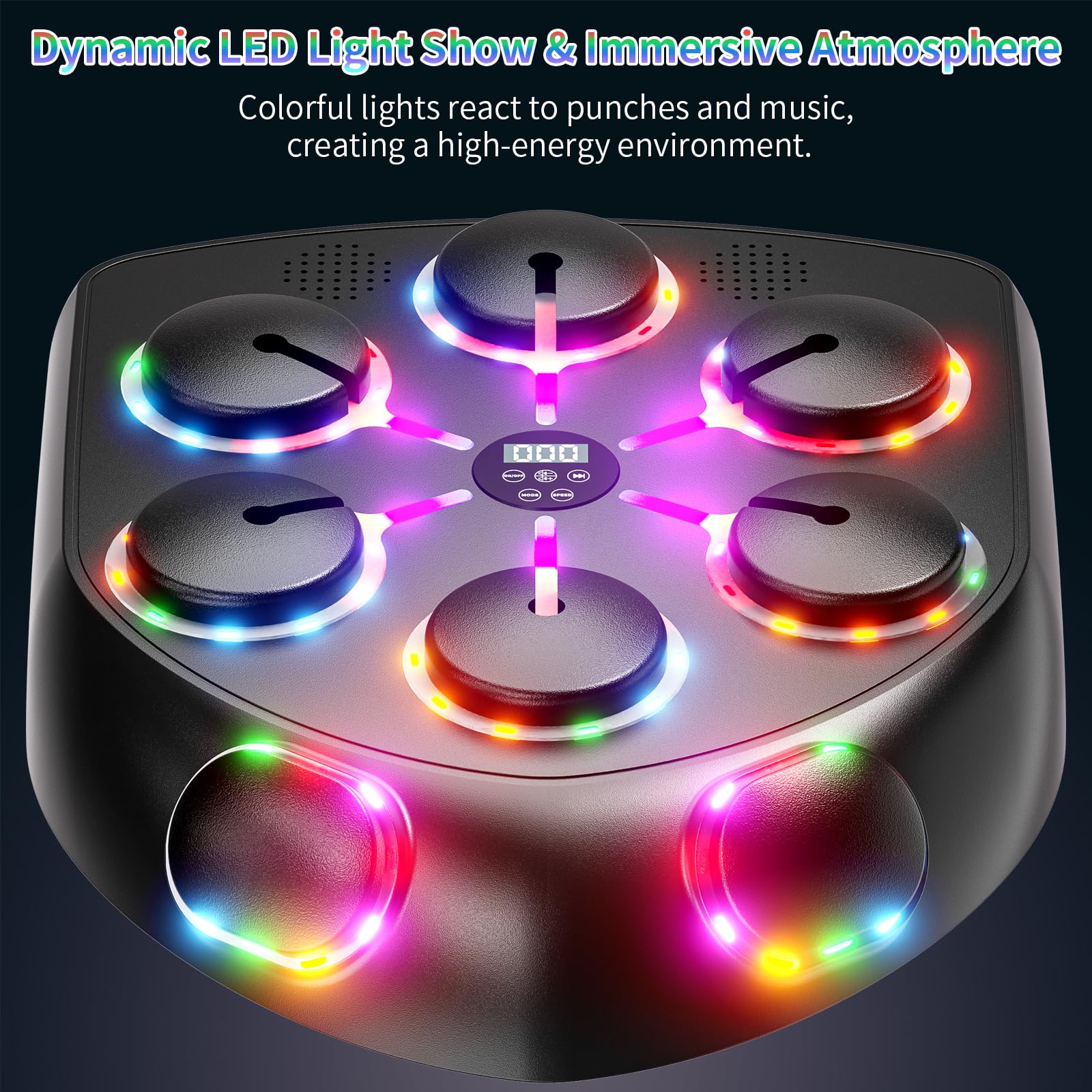 Music Boxing Machine per Adulti con Luci LED Bluetooth e Guantoni Allenamento Ideale Casa Ufficio Palestra Attrezzatura Professionale