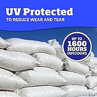 Vista 2 de DURASACK Bolsas de arena resistentes con cuerdas de amarre, bolsas de arena de polipropileno tejidas vacías para control de inundaciones con 1600