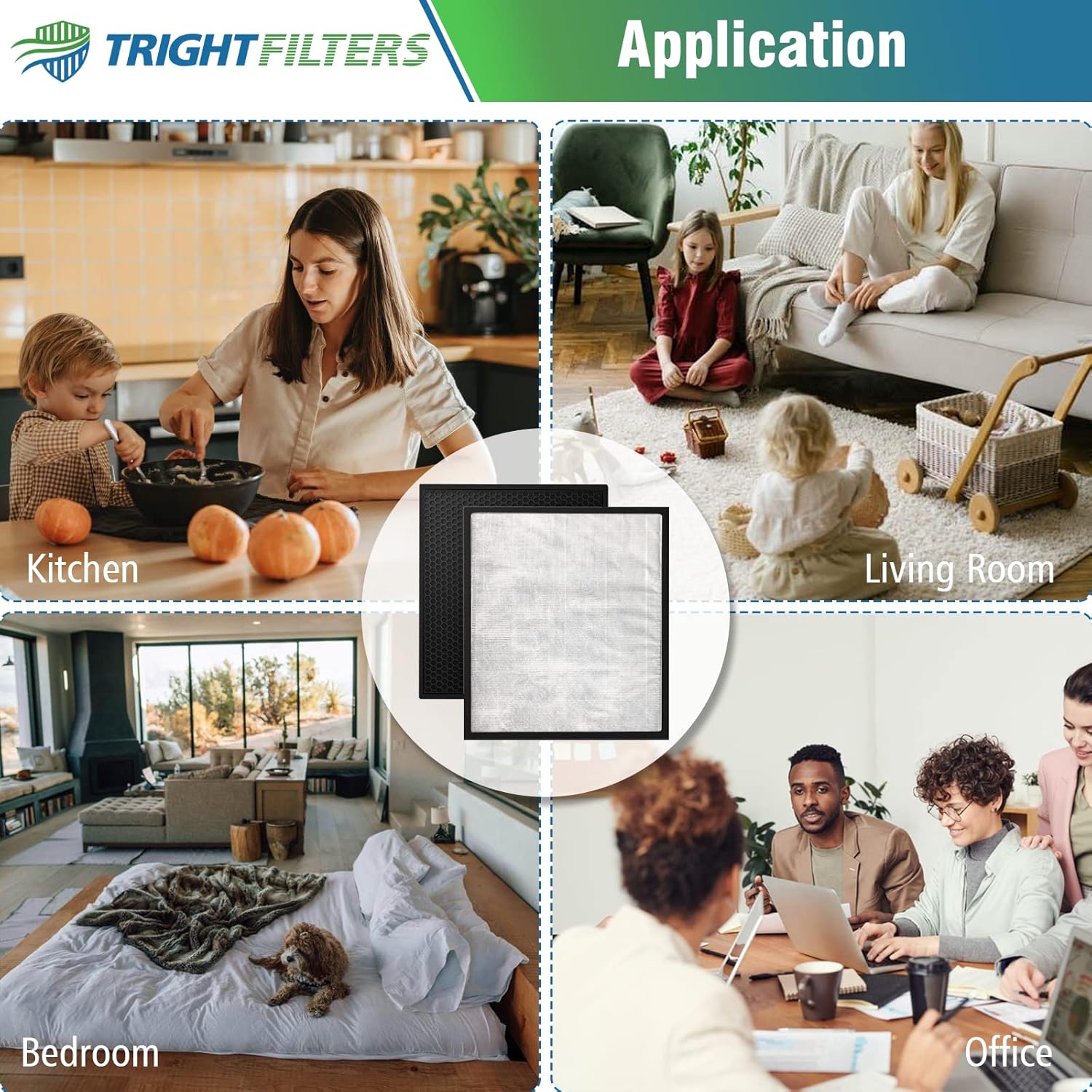 TRIGHTFILTERS LV-PUR131 Replacement Filter, H13 True HEPA, Activated Carbon Filter Set Compatible with LEVOIT LV-PUR131 and LV-PUR131S Air Purifier, LV-PUR131-RF