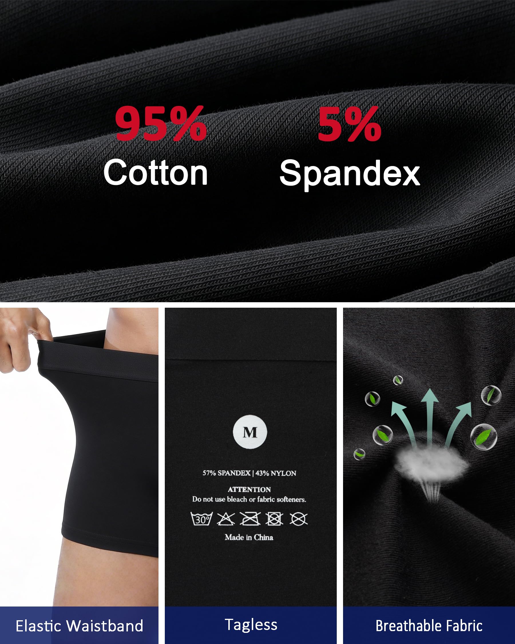 Waschbare Absorptionsfähigkeit Harninkontinenz-Unterwäsche für Herren, wiederverwendbar, auslaufsicher, Boxershorts für Blasen-Auslaufschutz, 3er-Pack (Medium, Schwarz)