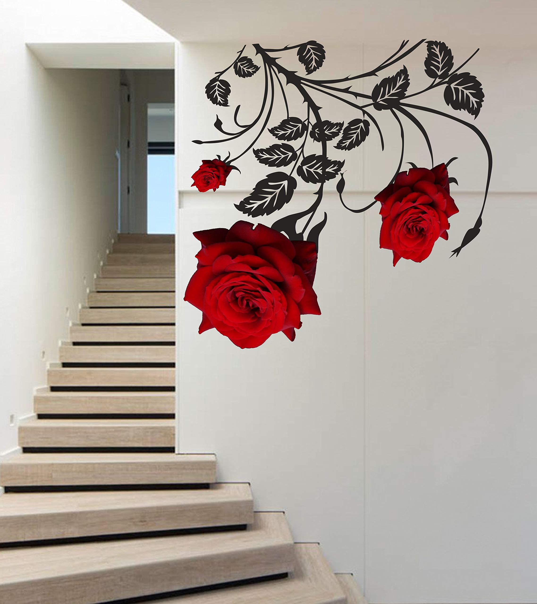 DECOR KAFE Vinyl Abstract Rose 3D Wall Sticker (Multicolour, 95cm x 86cm) (B07N6JJRS6) Amazon Price History, Amazon Price Tracker