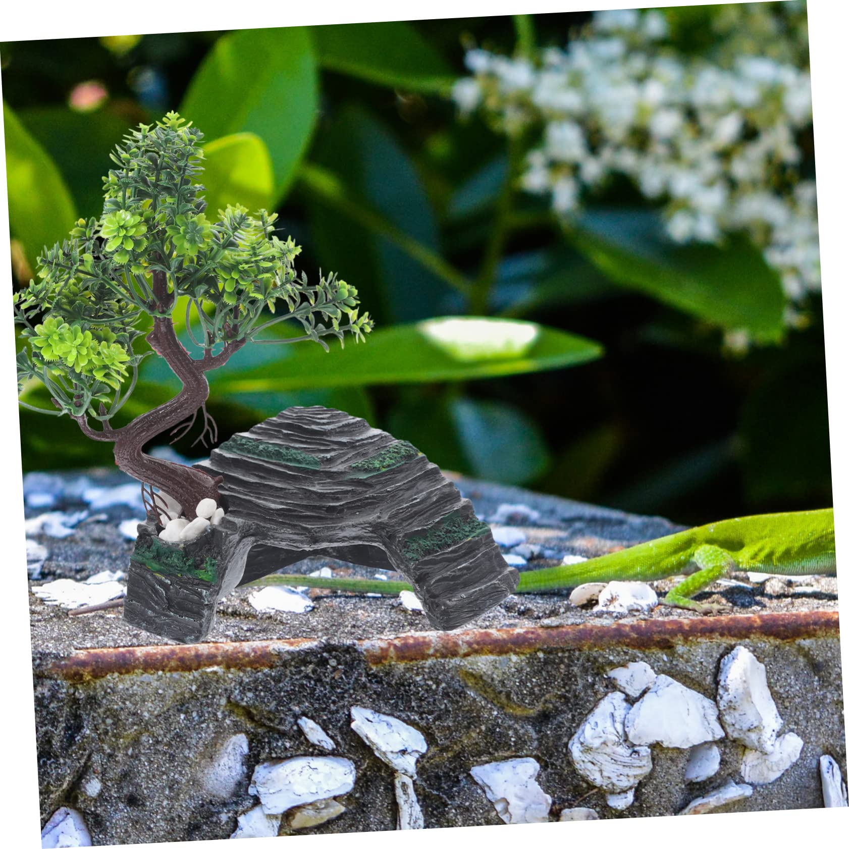 Toyvian Cachette pour Reptiles Résine Décor de Tronc pour Lézards Abri pour Terrariums