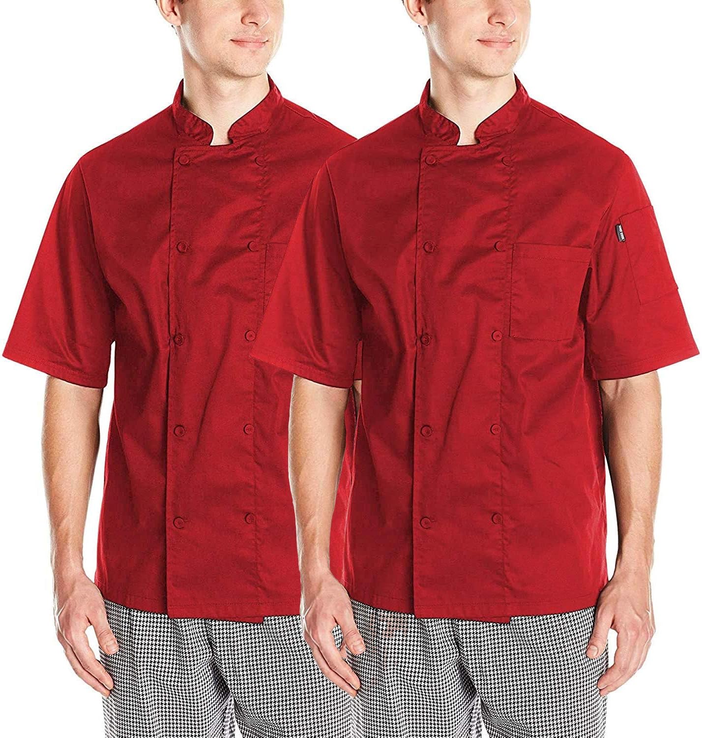 Chef Code 2-PACK Cool Breeze Chef Coat with Short-Sleeves and Mesh Vent Inlay