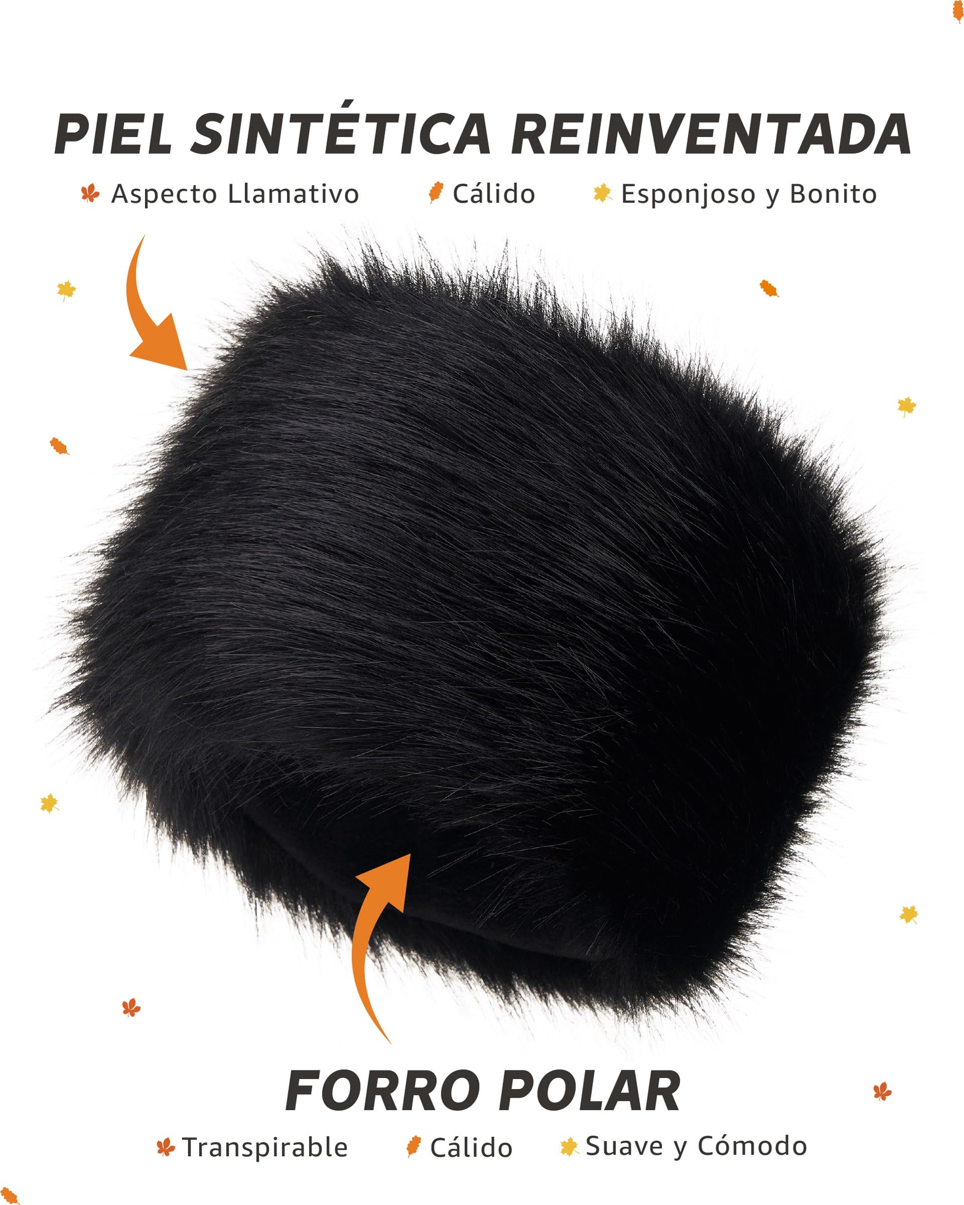 Futrzane Classic Gorro Cosaco - Gorro Ruso Mujer - Cossack Pelo Piel Sintetica