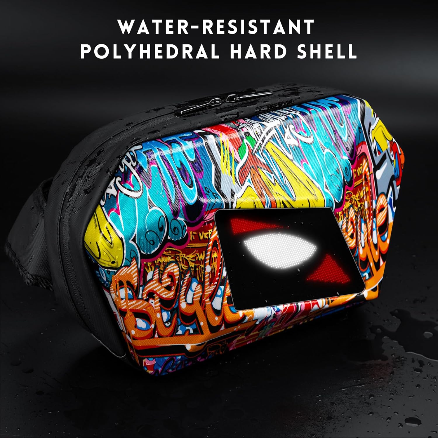 Gelrova Loy Devil Eye LED Crossbody Bag, Fashion Light Up Sling Bag with DIY Cyber LED Display Screen, Graffiti - Image 4