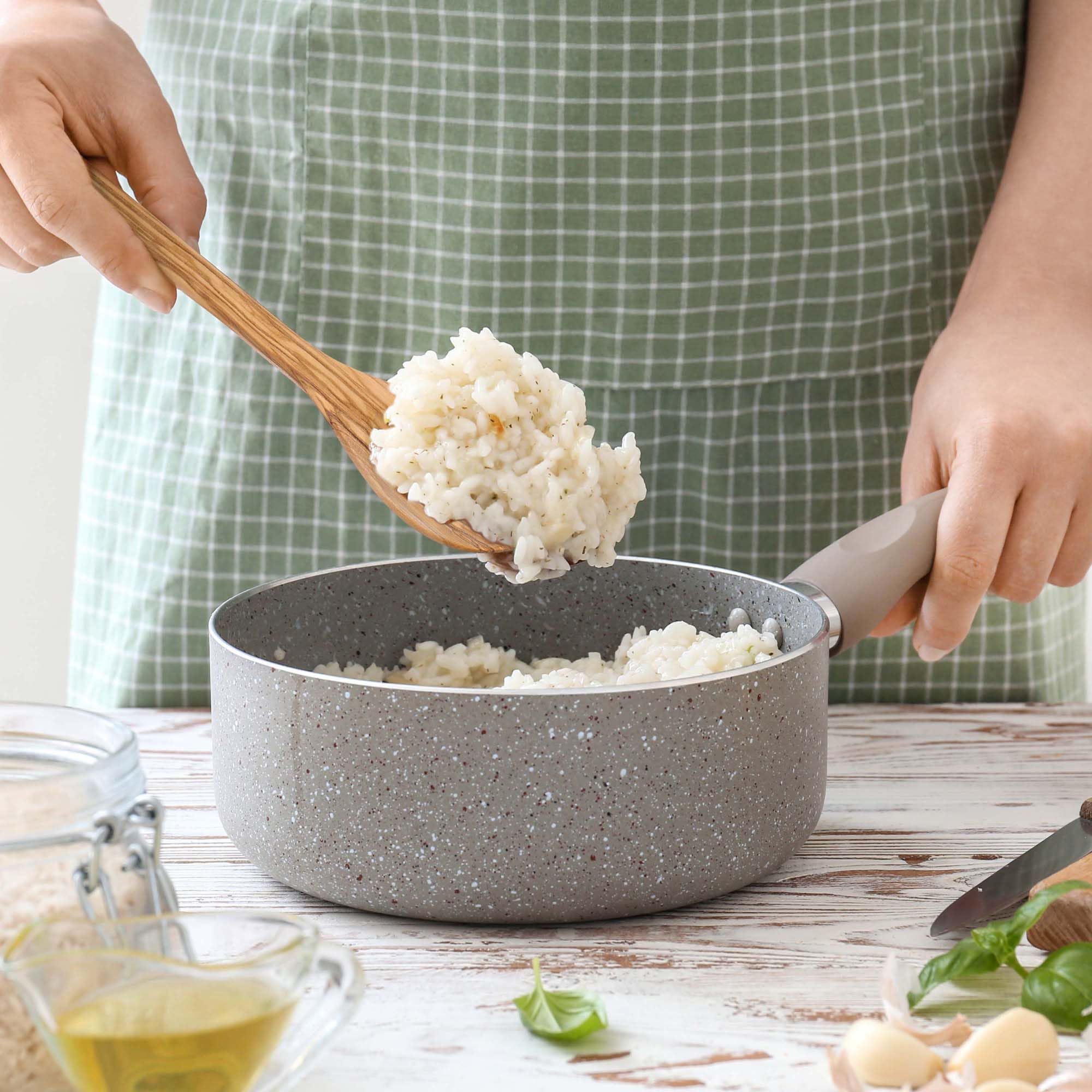 Fantes - Cuchara italiana de cocina para risotto de madera de olivo, 12 pulgadas, The Italian Market Original desde 1906