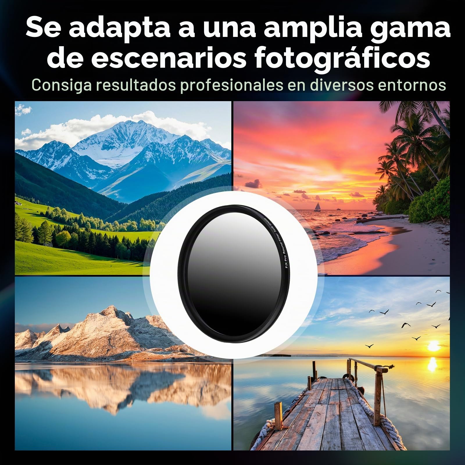 Rollei F:X Pro - Filtro Redondo de Degradado Gris Soft GND 8 con Anillo Giratorio para Ajustar el Degradado a lo Largo del Eje de rotación, Ideal para fotografía de paisajes y Arquitectura (67 mm)