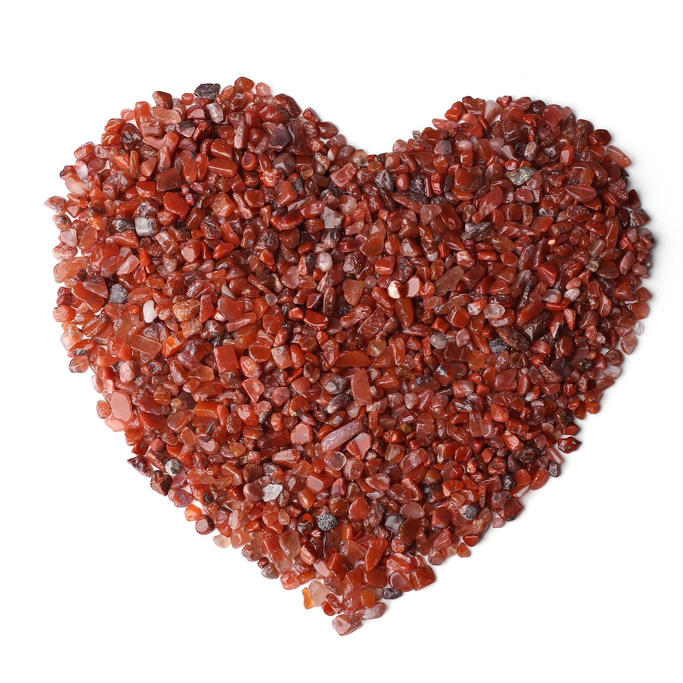 LAIDANLA Red Agate Crushed Stone Crystal Chips Bulk Natural Gemstones Healing Reiki Crystals Mini Quartz Vase Filler Aquarium Gravel 100g