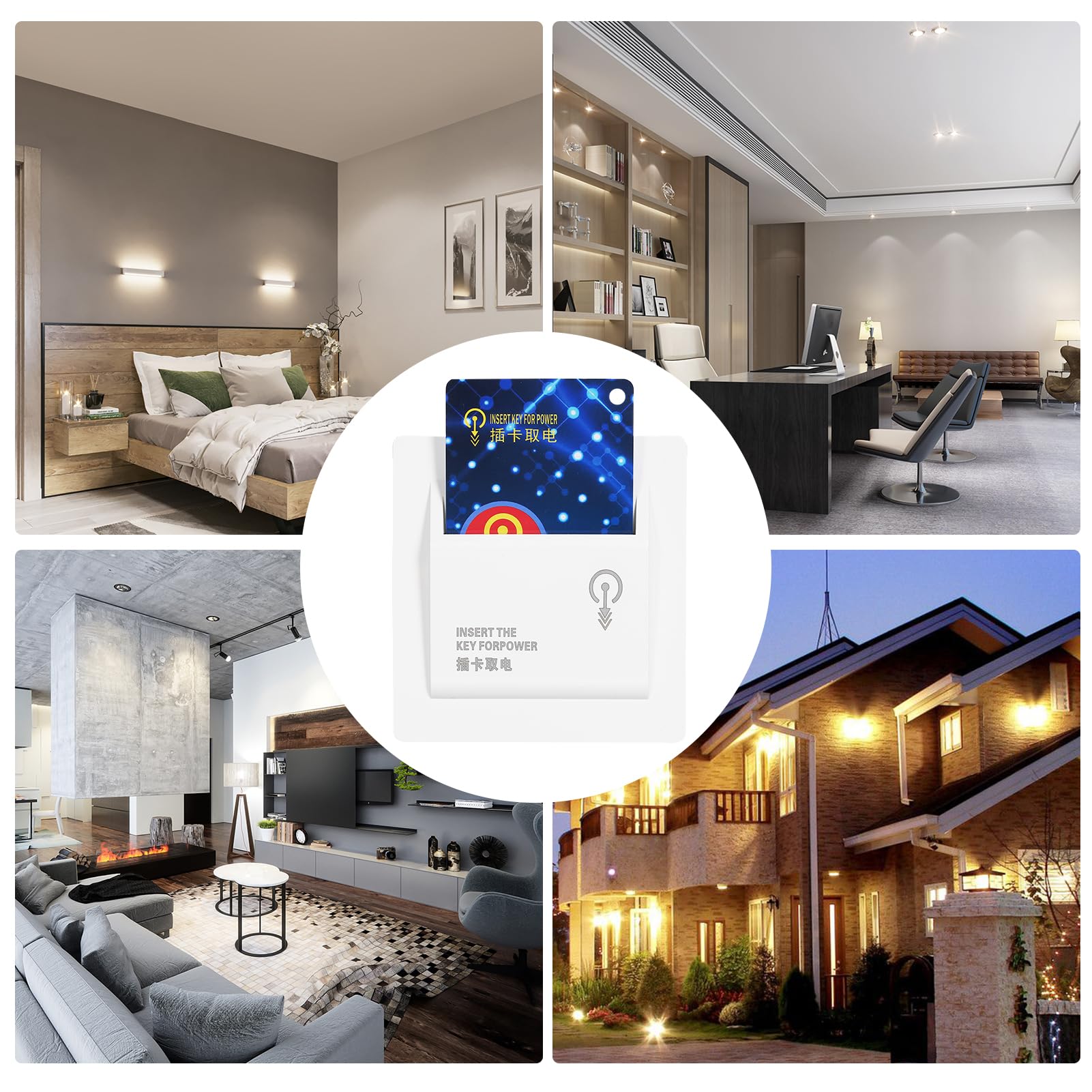 Interruttore scheda RFID HUIOP 40A Risparmio energetico Presa di forza meccanica Camera ospiti Inserire tessera magnetica