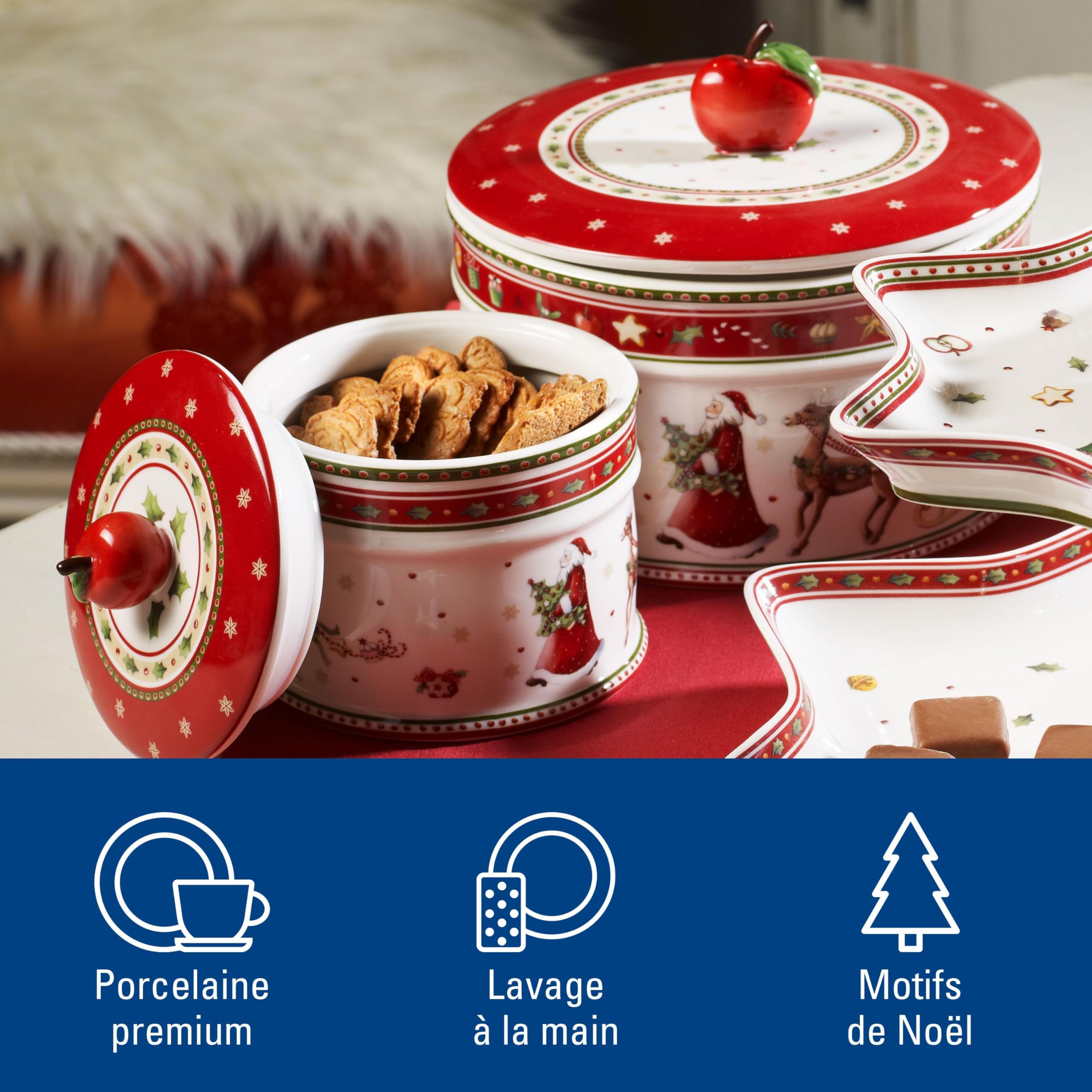 Villeroy & Boch – Winter Bakery Delight, Grande Boîte De Conservation Pour Des Pâtisseries Et Des Biscuits, Porcelaine Premium, Multicolore