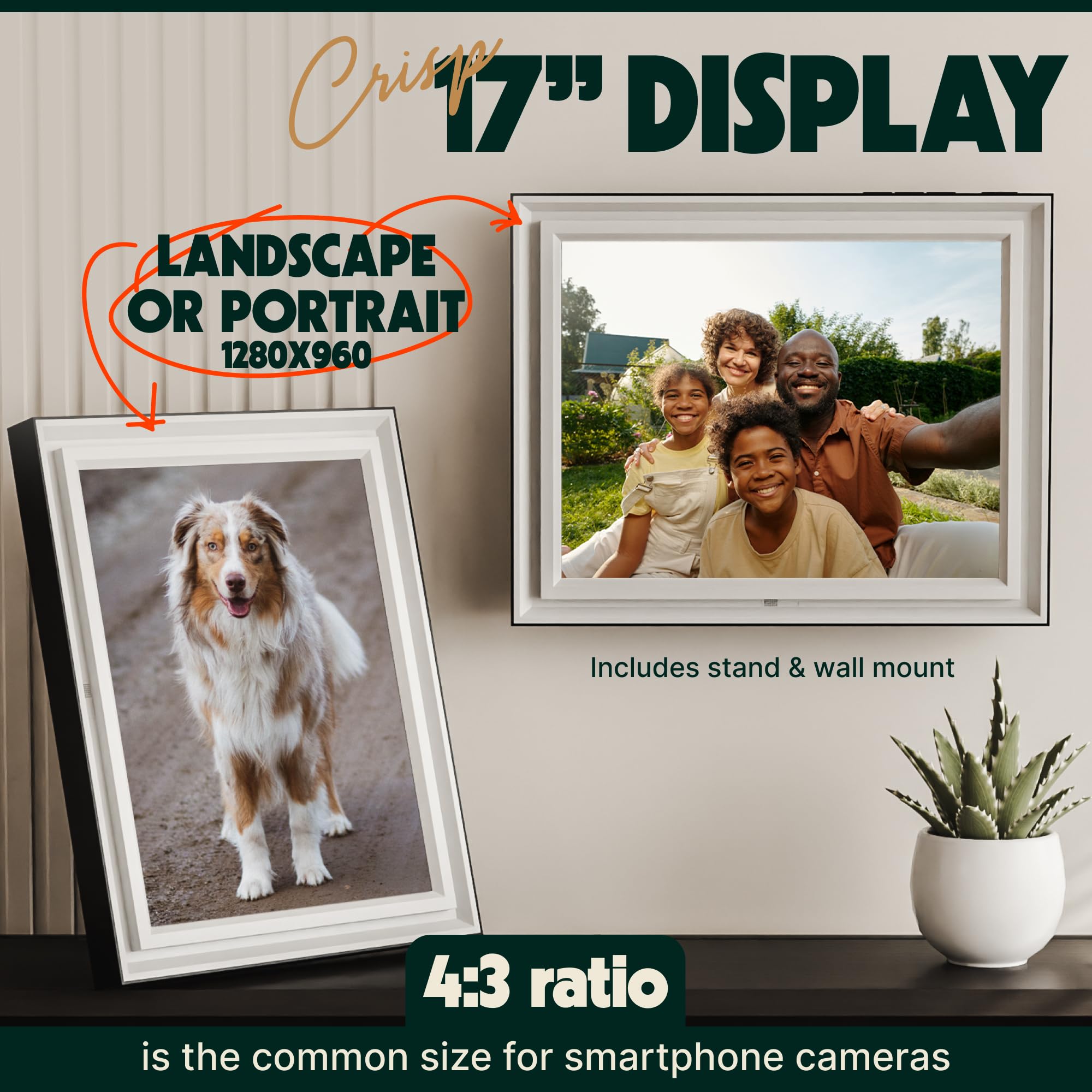PixStar LUX Cadre photo numérique 17 pouces