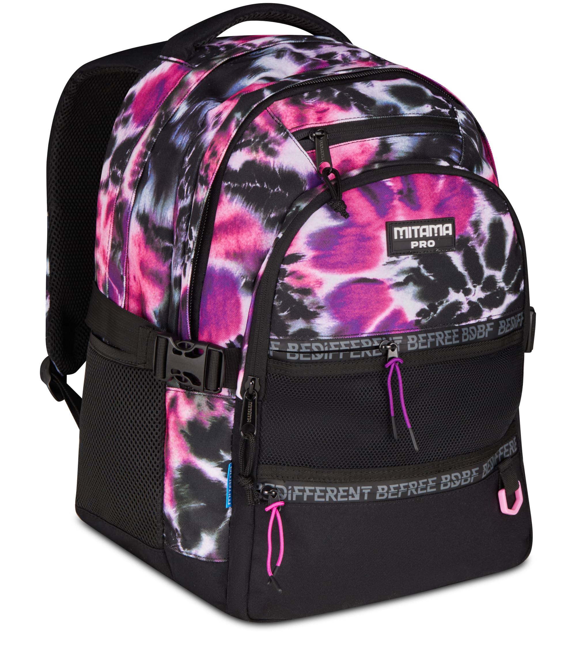 Mitama Zaino Triplo Scomparto PURPLEHYPE con Tasca porta PC, Nero,Tasca frontale attrezzata, Scuola Elementare e Tempo Libero, Bambina Ragazza