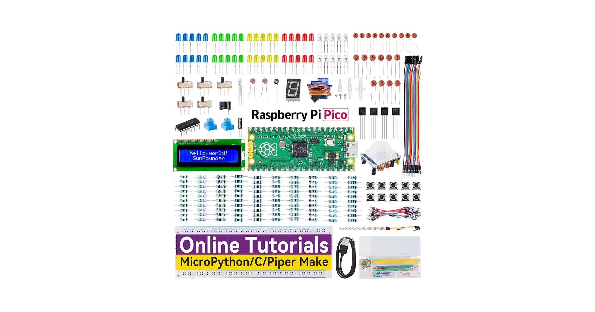 SunFounder Raspberry Pi Pico 2 Wスターターキット SunFounder Raspberry Pi Pico 2 W Ultimate Starter Kit with