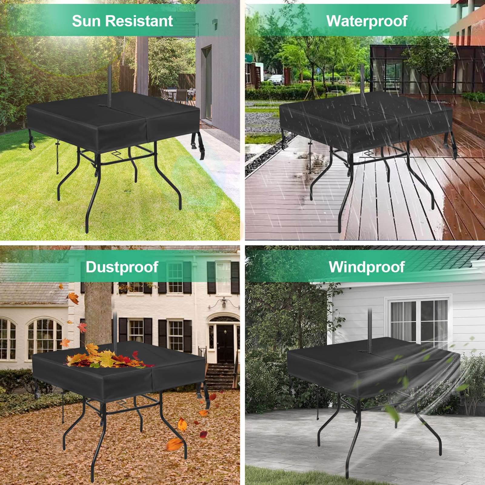 Patio Table Cover with Umbrella Hole Square, 40