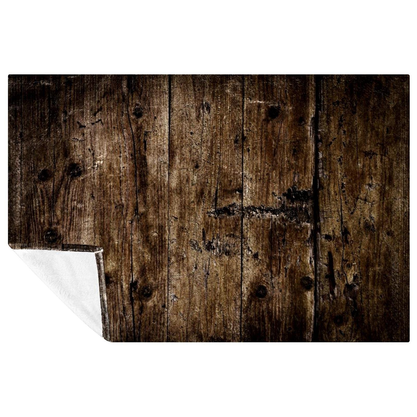 Couverture douce et chaude vintage imprimé bois pour des moments cocooning