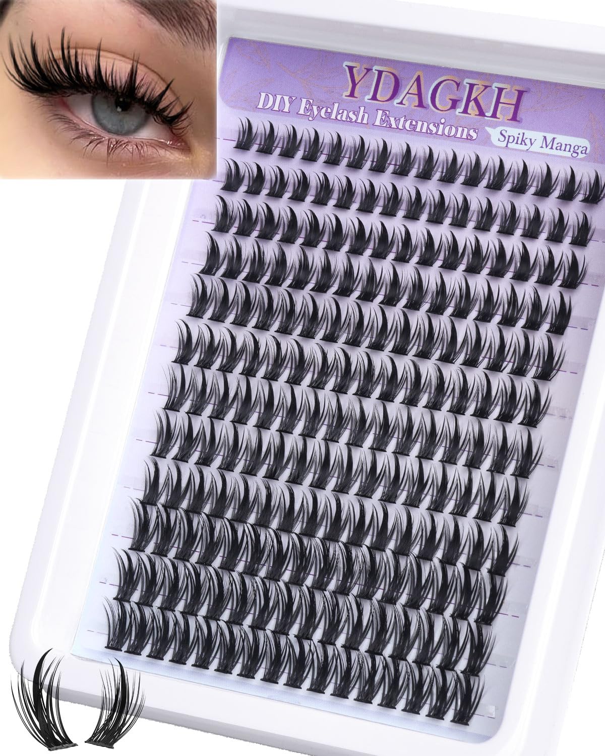 Lash Clusters Wispy Manga Eyelash Clusters with Spikes Anime Cluster Eyelash Extensions Natural Cluster Lashes Spiky Individual Lashes