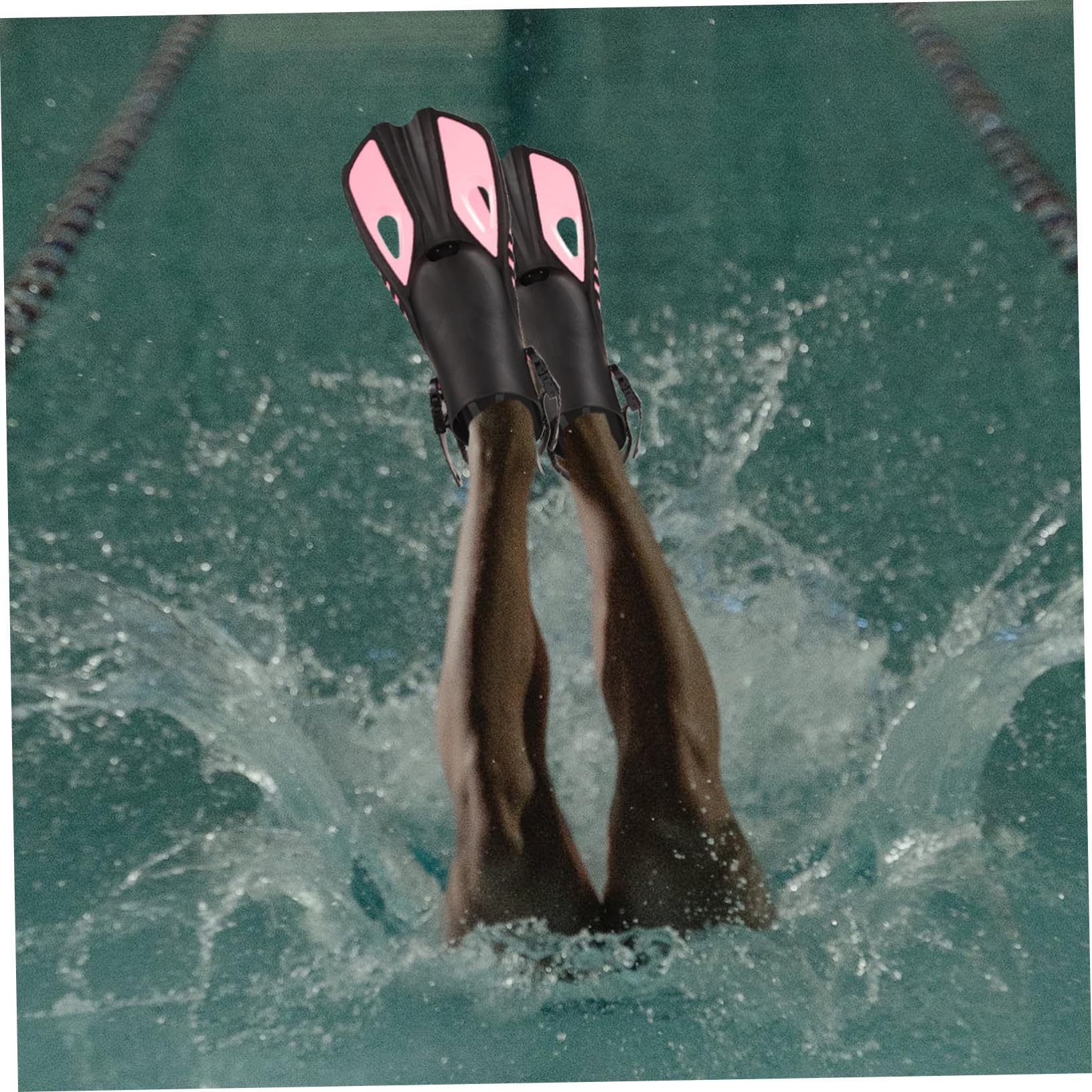 Aletas de Buceo para Adultos en Goma Rosa, Ligeras y Ajustables, Ideales para Entrenamiento y Ejercicios de Natación