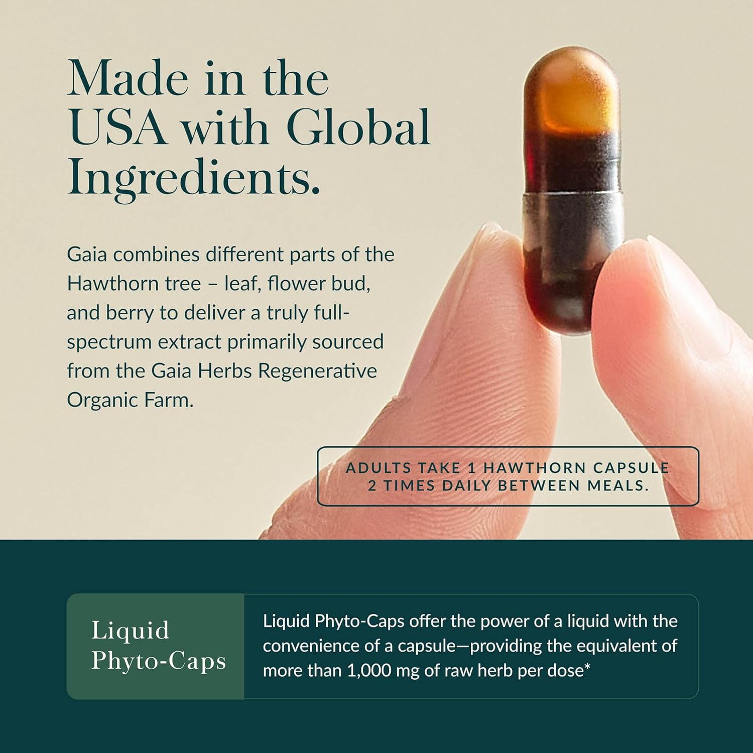 Gaia Herbs Hawthorn Supreme - Hawthorn Berry Supplement - with Herbs Traditionally Used to Support Heart Health* - 120 Vegan Liquid Phyto-Caps (120 Servings)