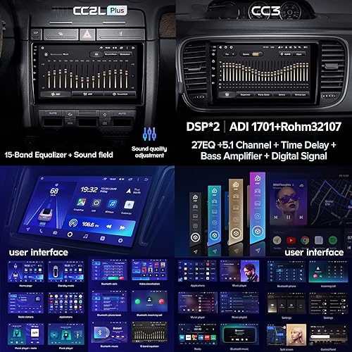 Miniatura 5 de GGBLCS Para Toyota Fortuner 1 2008-2014, audio de coche con pantalla táctil con espejo Link Carplay Auto, estéreo de coche de 9 pulgadas con
