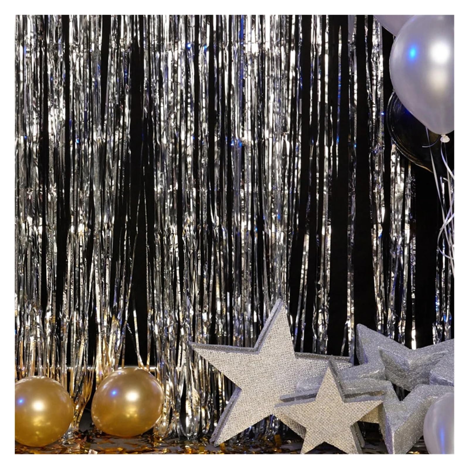 Rideaux à Pampilles Paillettes, 34 pièces, Fournitures de décoration Fond for fête d'anniversaire Mariage, Enterrement Vie Jeune Fille pour Cuisine(Gold)