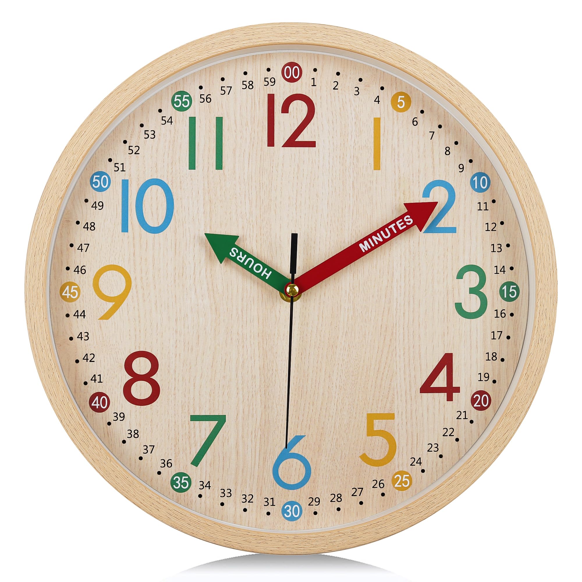 Orologio Educativo Bambini Lafocuse 30cm - Numeri 3D, Silenzioso, Per Camera E Scuola