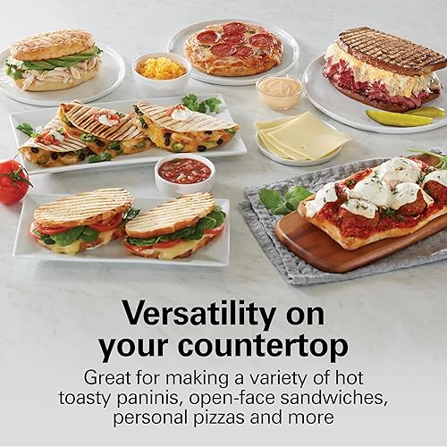 Miniatura 6 de Hamilton Beach (76606ZA) Abrelatas automático eléctrico de tacto suave y máquina de sándwiches de prensa Panini y parrilla eléctrica para interiores