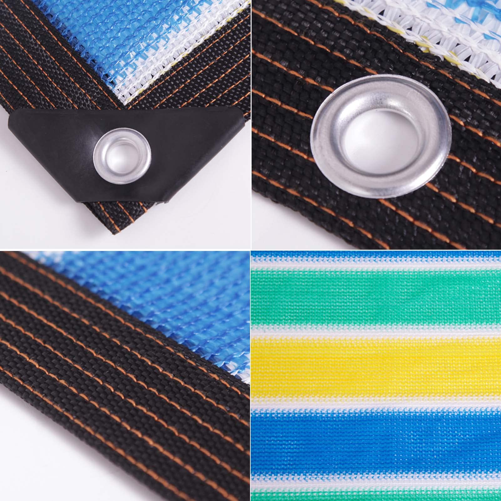 Rete Ombreggiante Strisce Colore 2x3m, Panno Ombreggiante Anti-UV Resistente, Rete Telo Ombra a Rete Traspirante, Antivento a Prova di Sole, con Occhielli, per Giardino, Esterno