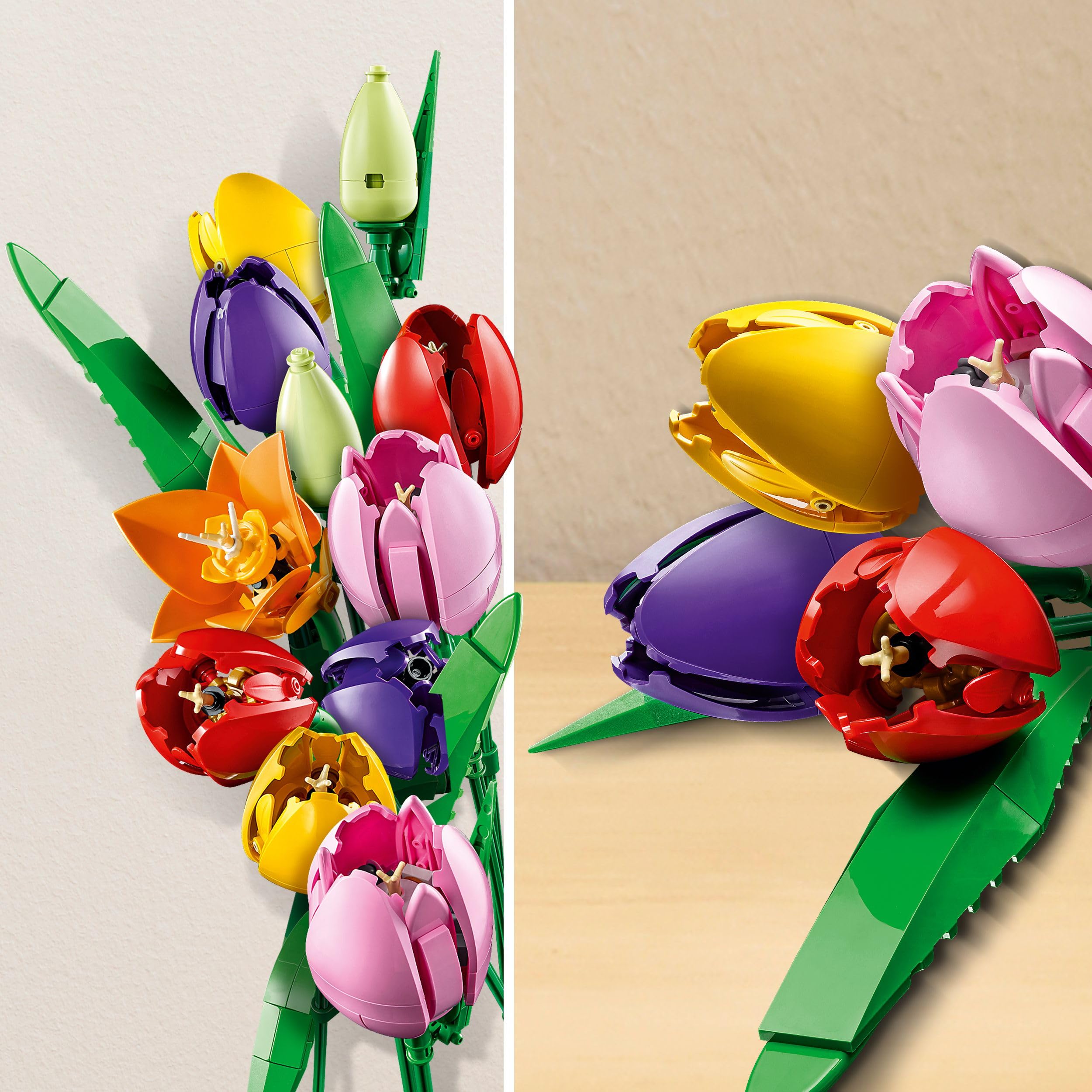 LEGO Botanicals Bouquet di Tulipani - Set Fiori Finti da Costruire per Adulti - 14 Tulipani Artificiali in 5 Colori - Decorazione per Casa di San Valentino - Regalo per Lei, Lui, Donna o Uomo - 11501
