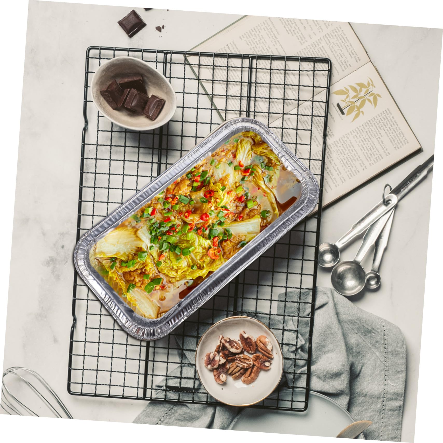ULTECHNOVO 20 pièces Lot de Barquettes Jetables Aluminium Alimentaire pour Cuisson Moule Gâteau et Biscuits Poêles à Pâtisserie Pratiques pour Maison