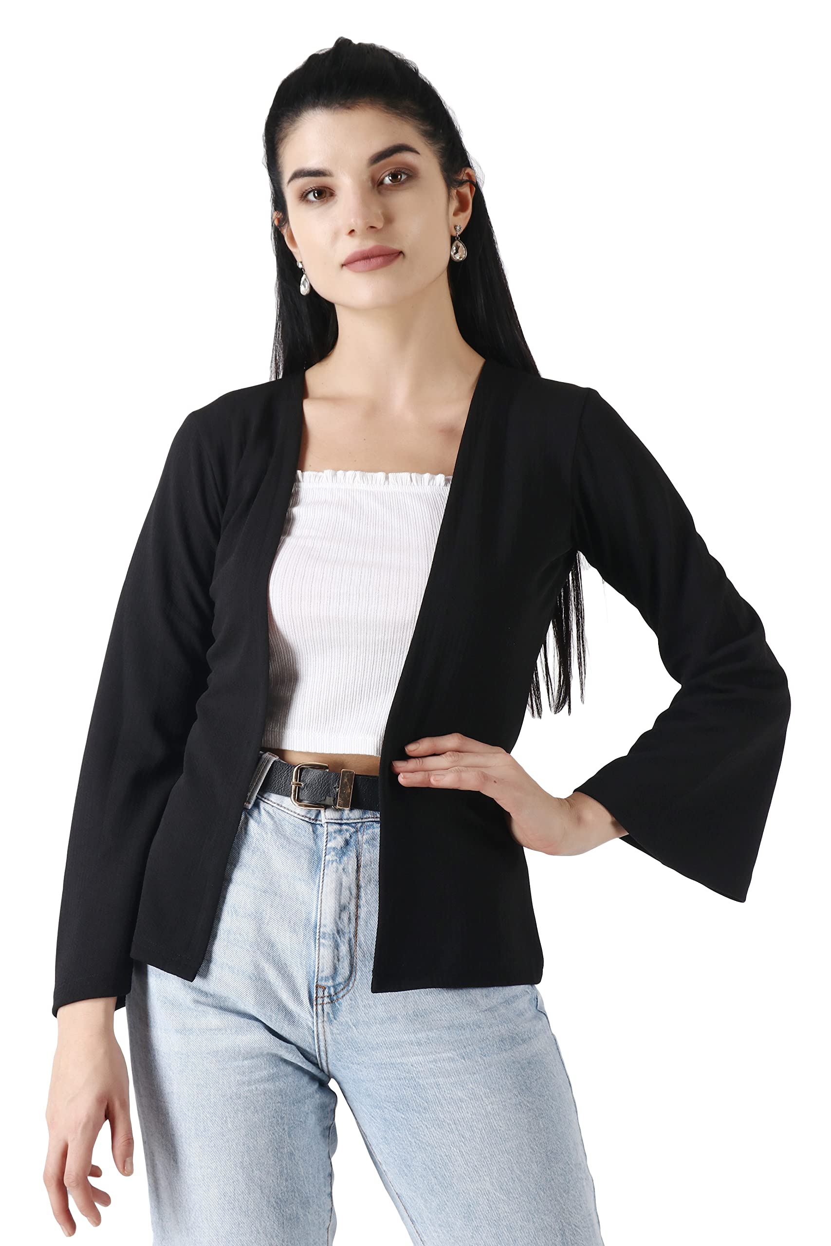 popwings Women Polyester Open Neck Shrug-picture-18