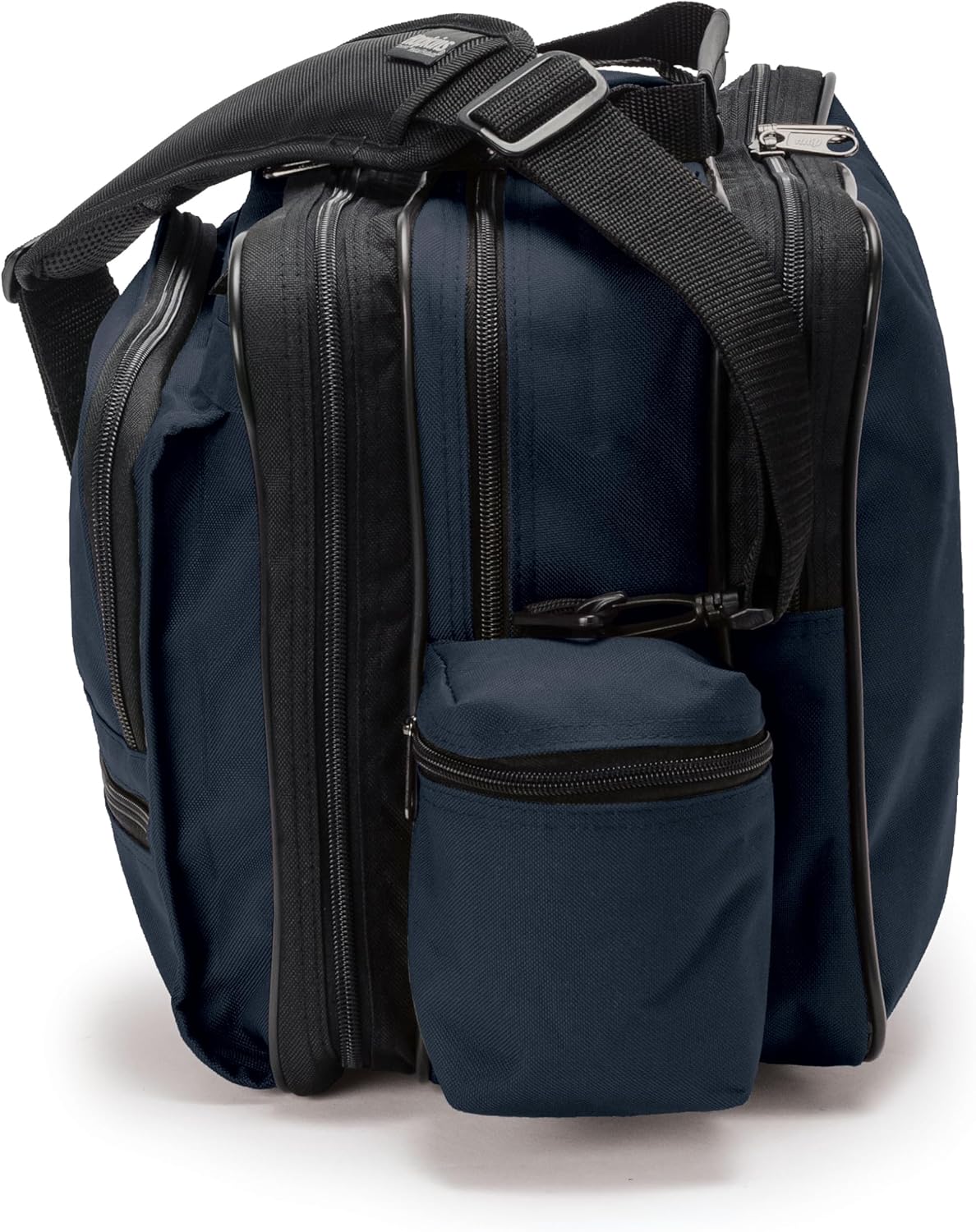 Hopkins Medical Products Mark V Shoulder Bag with Lock, HIPAA Compliant Lockable Zippers for Security, Adjustable Straps, Reinforced Bottom, Fold-Down Compartment, 13x11.25x7.5 inch, Navy - Image 7