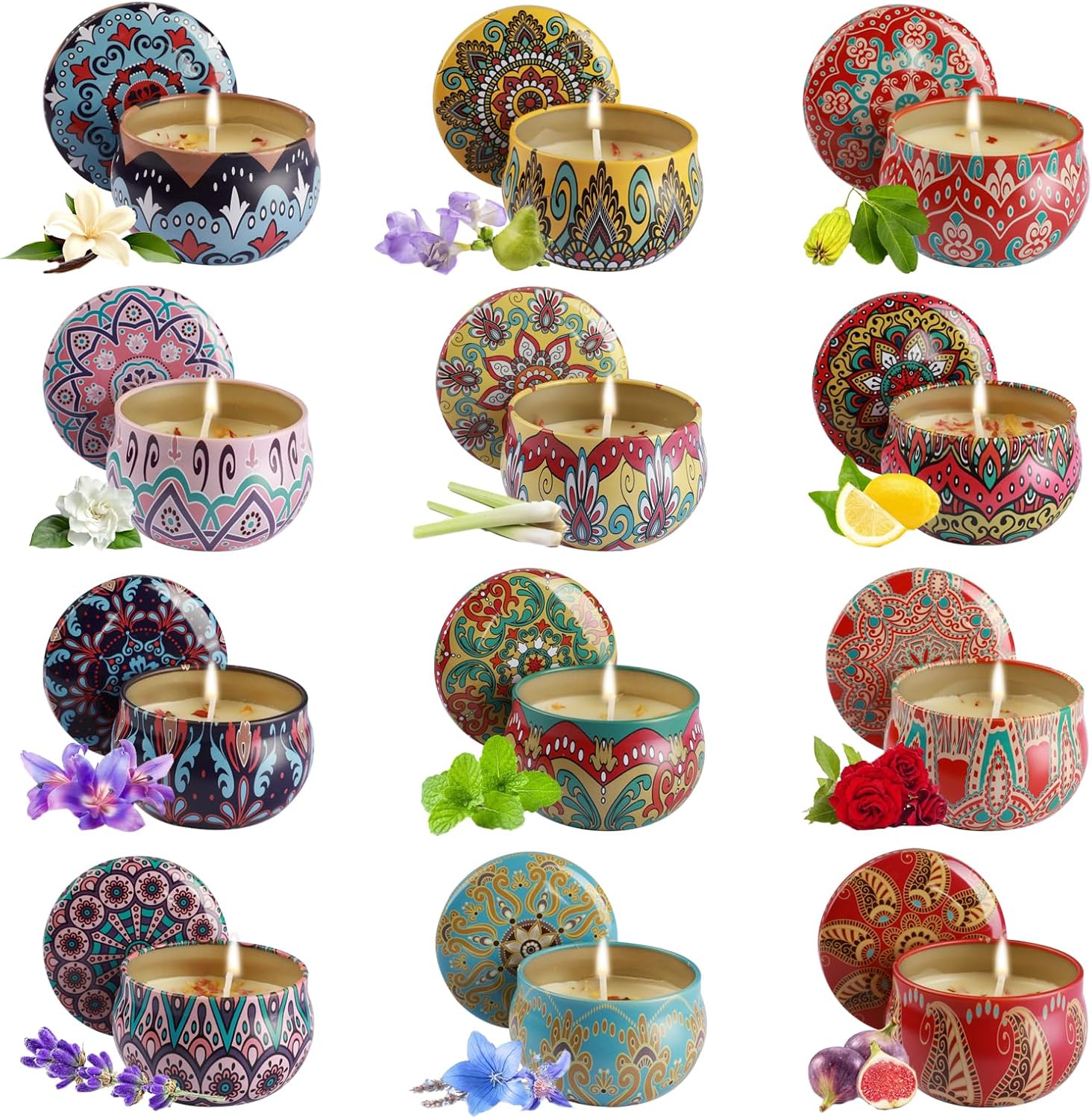 YARDZINE Scented Candles Gift Set, 12 Pack Candles for Home