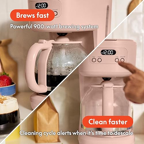 Miniatura 4 de bella Marcador de café programable de 12 tazas, accesorios reutilizables aptos para lavavajillas, pantalla LCD fácil, apagado automático, 900