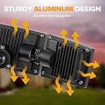 LUTEC 55W projecteur LED extérieur, lumière de sécurité 5200LM avec 3 têtes réglables, lumières de sécurité extérieures contrôlées par interrupteur, 5000K, étanche IP65 pour garage, cour, patio (noir)