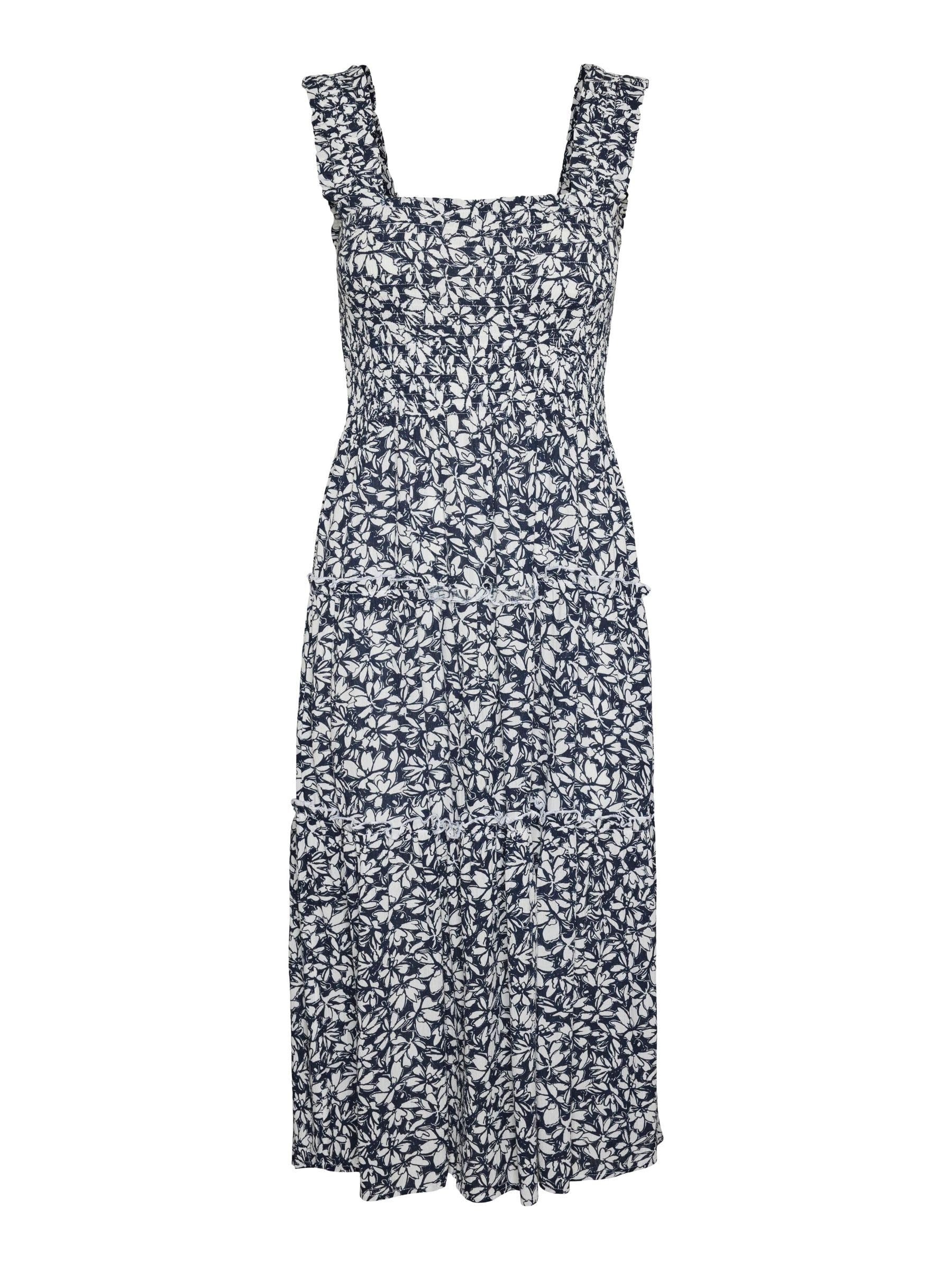 VERO MODA Female Dress VMMENNY Midi Dress, Navy Blazer/AOP:huki, XS