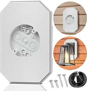 Siding Mounting Block, Vinyl Siding Mounting Kit Outlet Box Light Mounting Block with Built-in Electrical Box for 1/2 inch Lap Double and 4 inch Siding