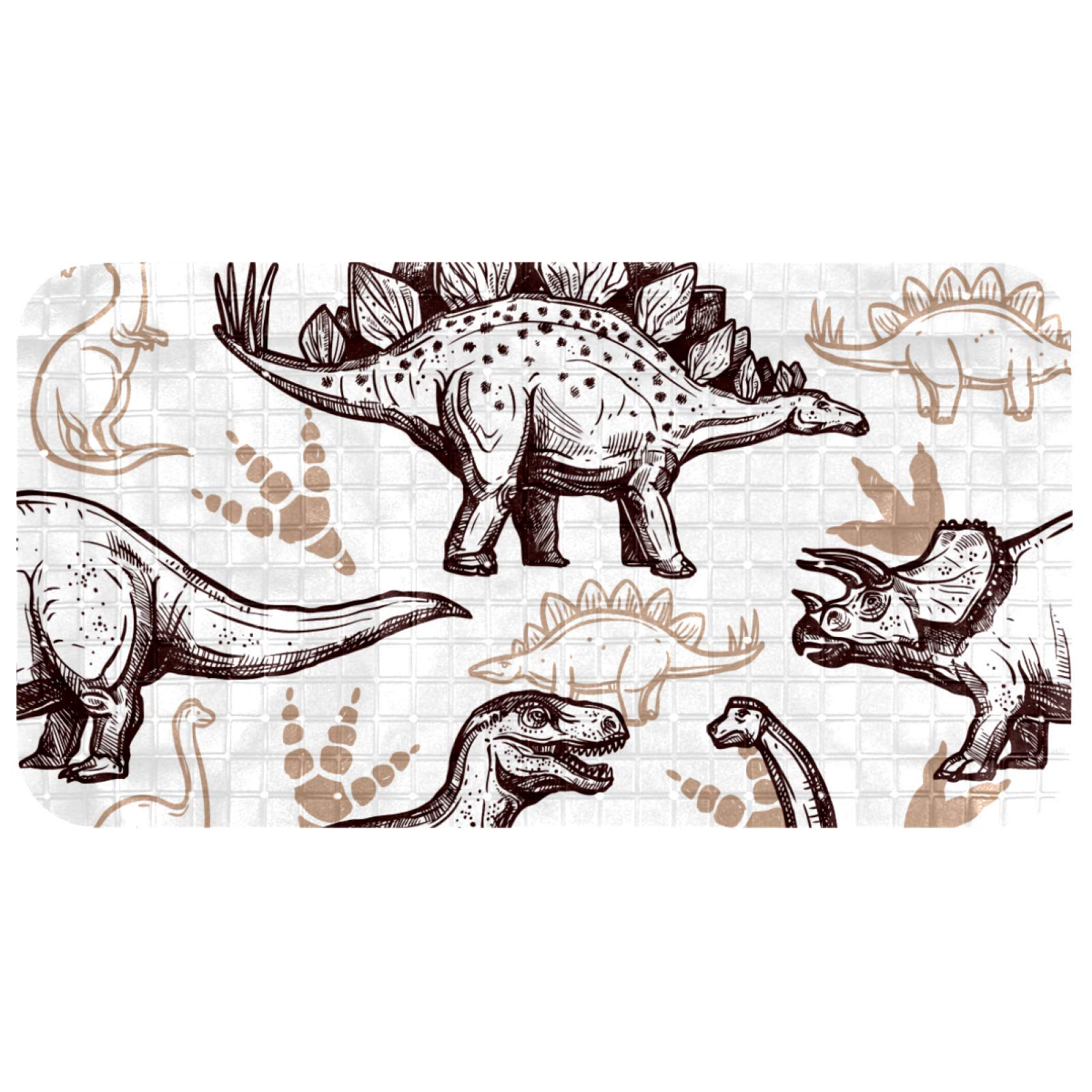 Alfombrilla de ducha original Bennigiry con base antideslizante segura y motivos de dinosaurios