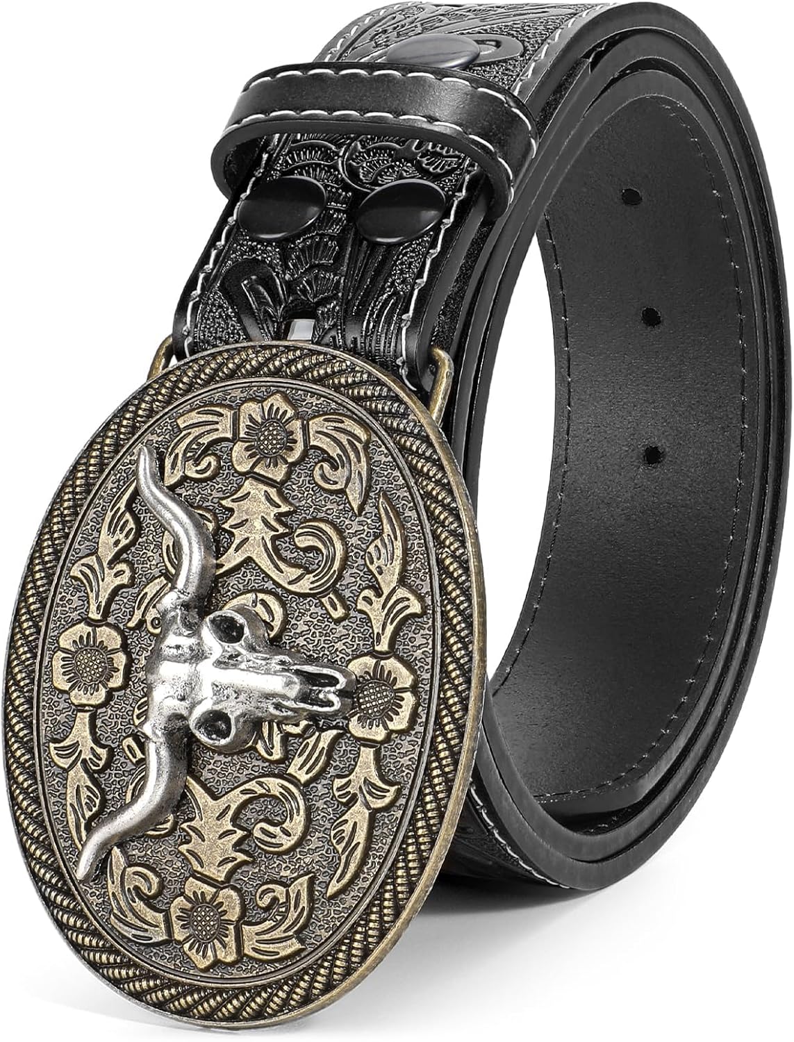 BELTROAD Western Leather Buckle Belt for Men Women Cowboy Cowgirl Mens Leather Belt for Jeans Christmas Men's Belt Gifts