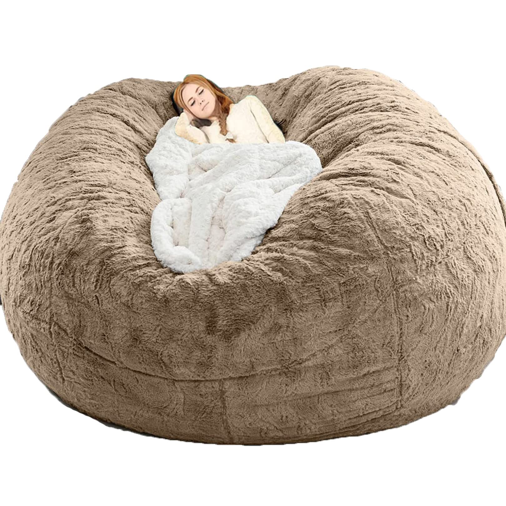 5/6/7ft Giant Bean Bag Chairs for Adults Cuddle Chairs for Living Room Beanbag Chairs Sofa (Stuffing Not Included)