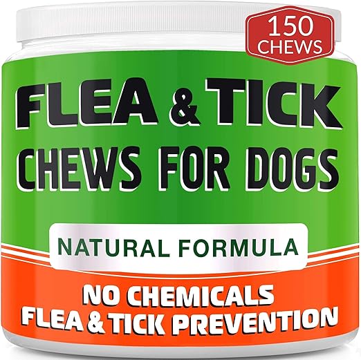 Chewable Flea and Tick Treats for Dogs Made in USA Natural Flea and
