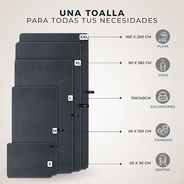 ZENACROSS Toalla Gimnasio 50x100cm con Bolsa de Transporte - Toalla Microfibra de Secado Rápido y Versátil - Toallas Gimnasio Talla M - Azul Oscuro - 5