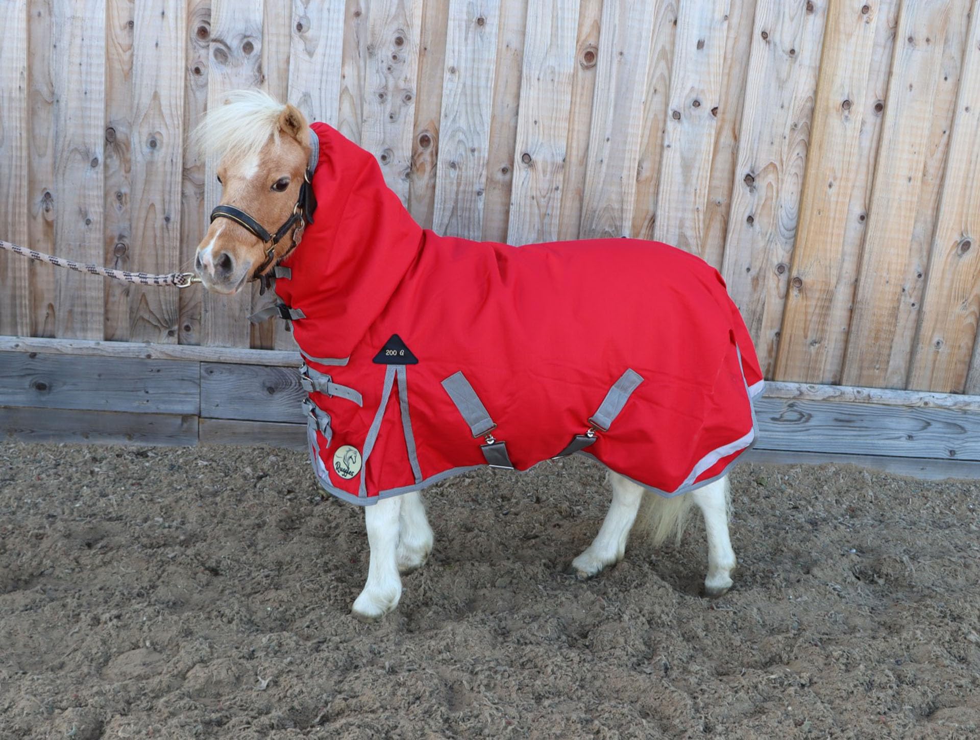 Ruggles 200g Middleweight Combo Turnout Rug for Shetland Donkey Section A Miniature Horses | 1200D Teflon Coated Outer | Excellent Protection in Colder Weather (Tomato Red, 3' 6")
