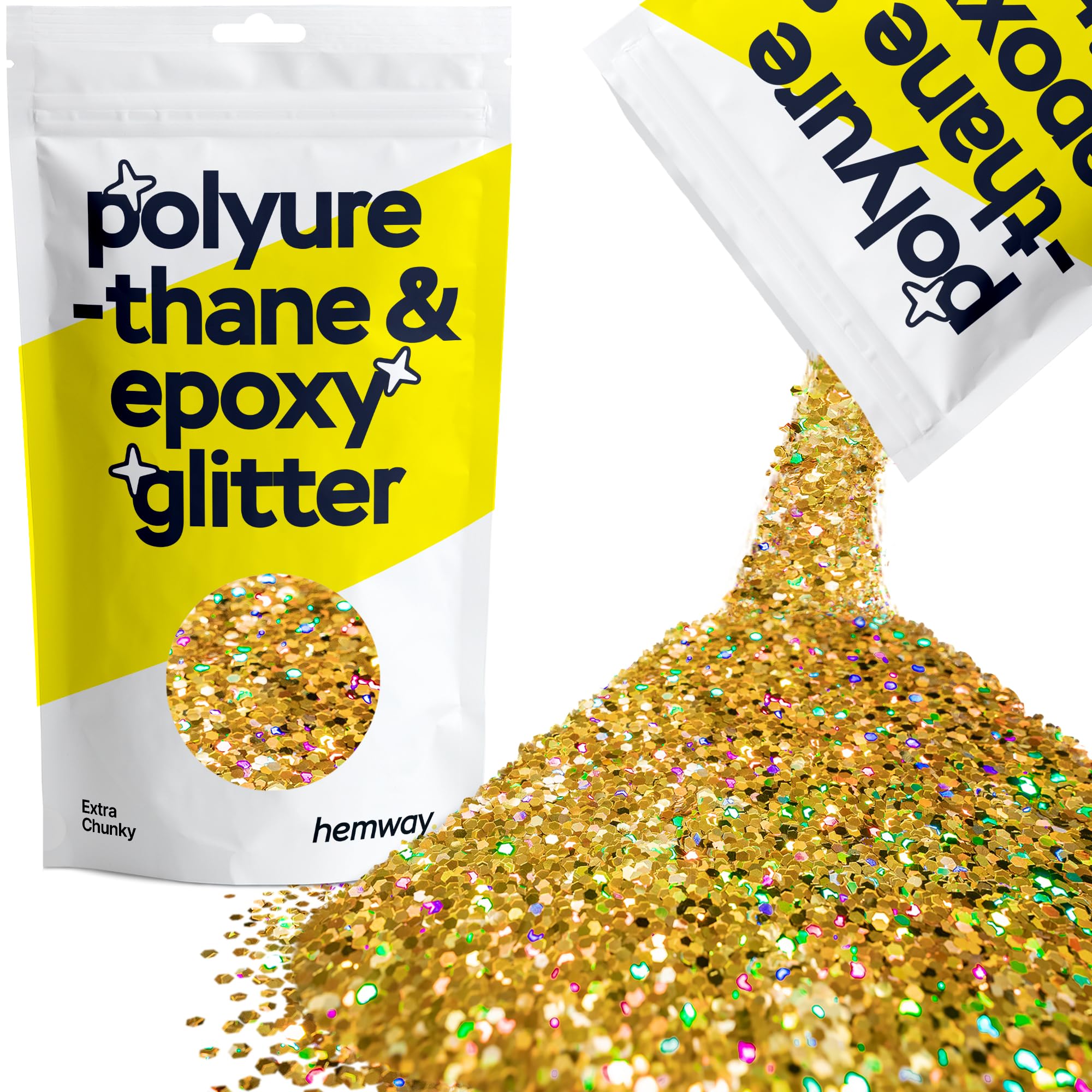 Hemway Resin Glitter Bronze Brown 100g Super Chunky | Polyurethane & Epoxy Glitter for Resin Crafts, Tumblers, Coasters, Floor & Table Art — view 70