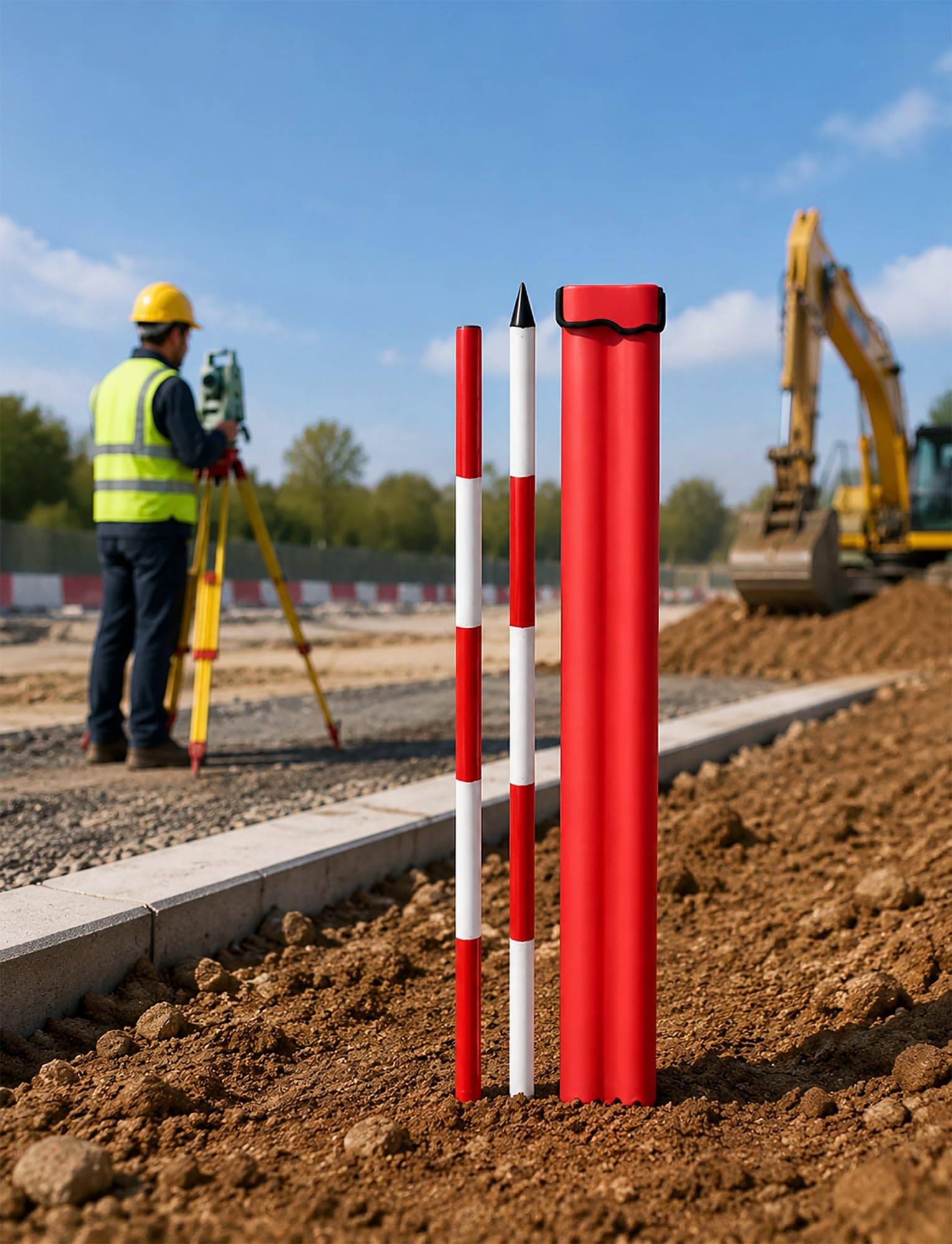 Asta di rilevamento in alluminio, bastone di misurazione telescopico per rilevamento del terreno, strumento di costruzione con borsa per il trasporto, palo portatile per misurazioni accurate