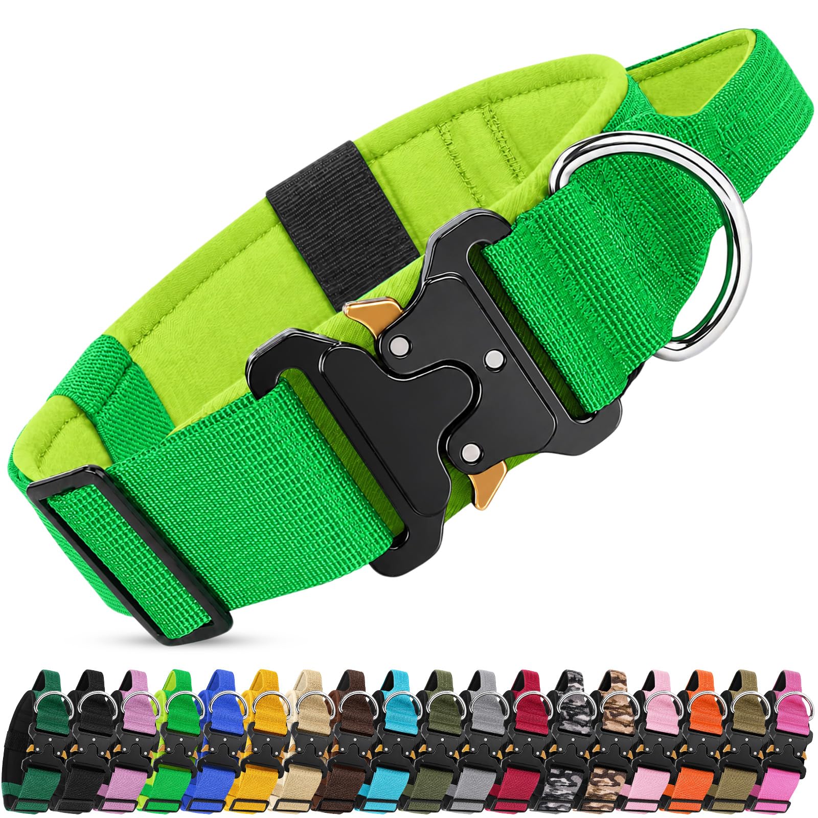 Olcyren Tactical Heavy Duty Dog Collar with Handle for Medium Large Dogs — image 1